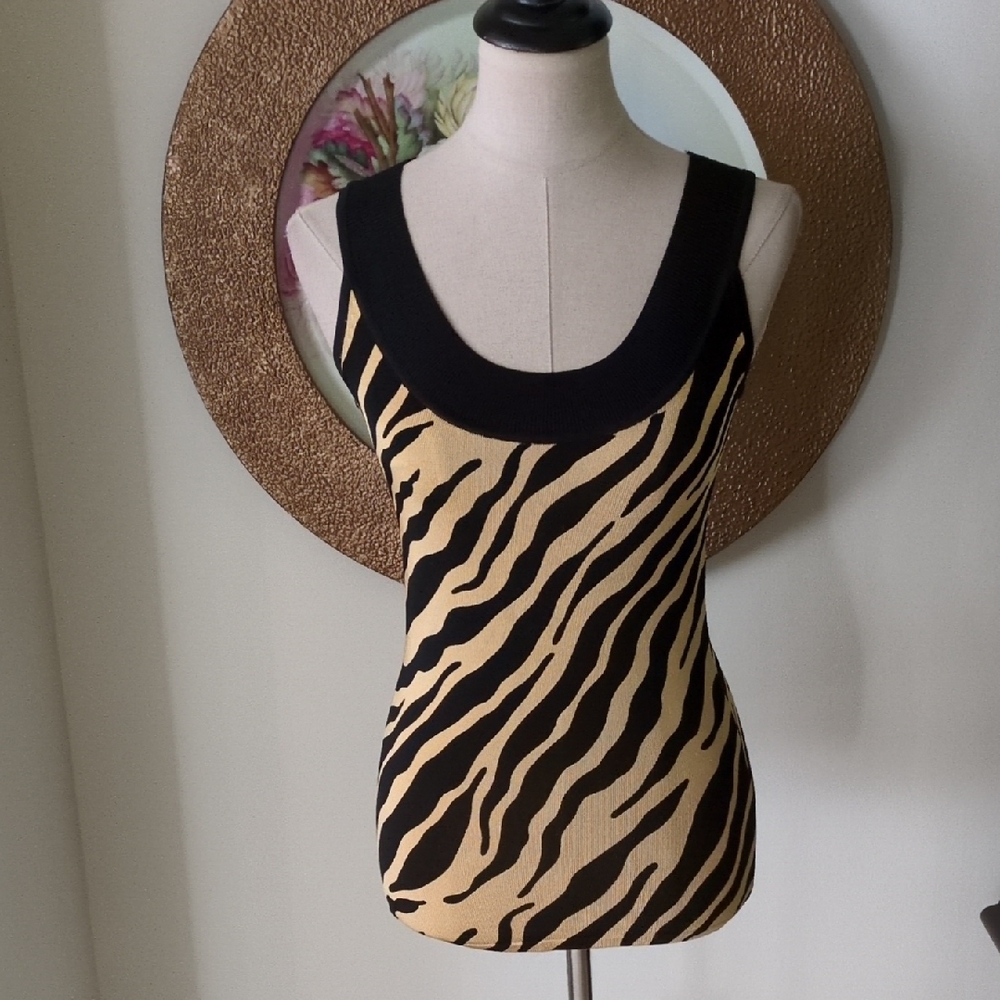 Berek Black and Tan Zebra Print Women's Top